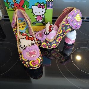Irregular Choice Pink and Purple Hello Kitty Heels